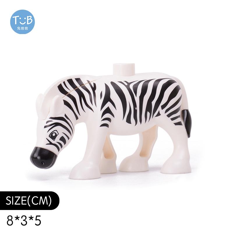 Big Building Blocks Marine Farm Animal Cat Dog Accessories Lion Shark Compatible With Duploed City Education Children Gift Toys