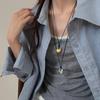 Adjustable PU Leather Cord Necklace Irregular Metal Pendant Clavicle Chain Geometric Charm Neckchain Unisex Accessory Wholesale