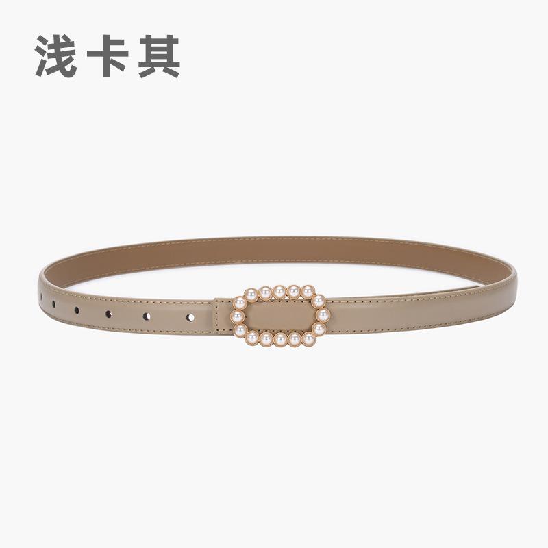 Belt Women'S Genuine Leather Cowhide Black Belt Fine Decoration Skirt Simple Suit Jeans Belt