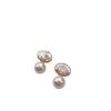 Rhombus shell pearl earrings for women without earholes, light luxury temperament, mosquito coil disc earclips, small fragrant retro earrings,