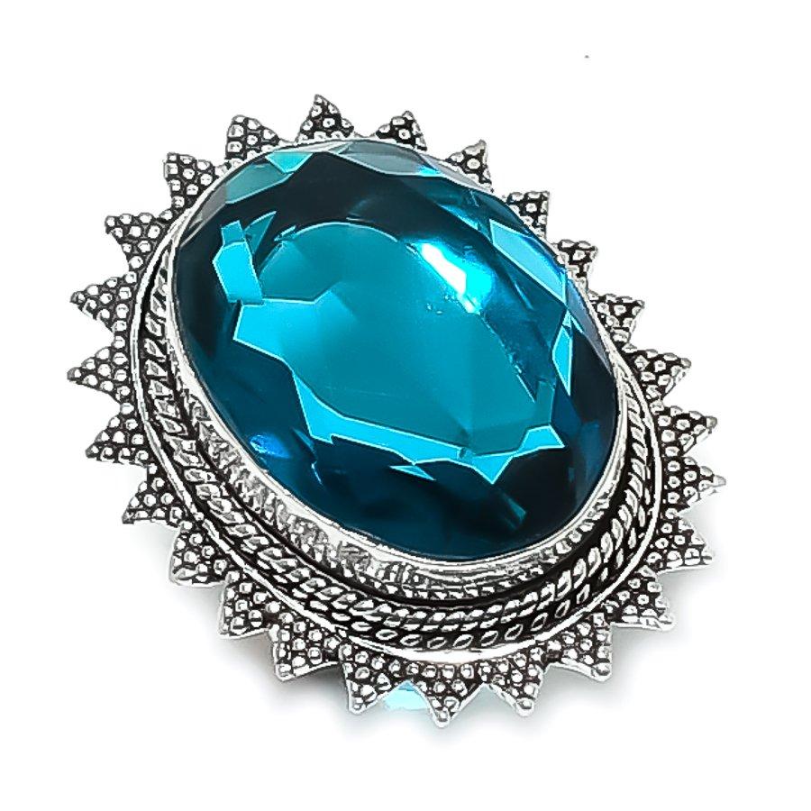 

Natural Indicolite Tourmaline 925 Sterling Silver Jewelry Ring Size 7 m1M31