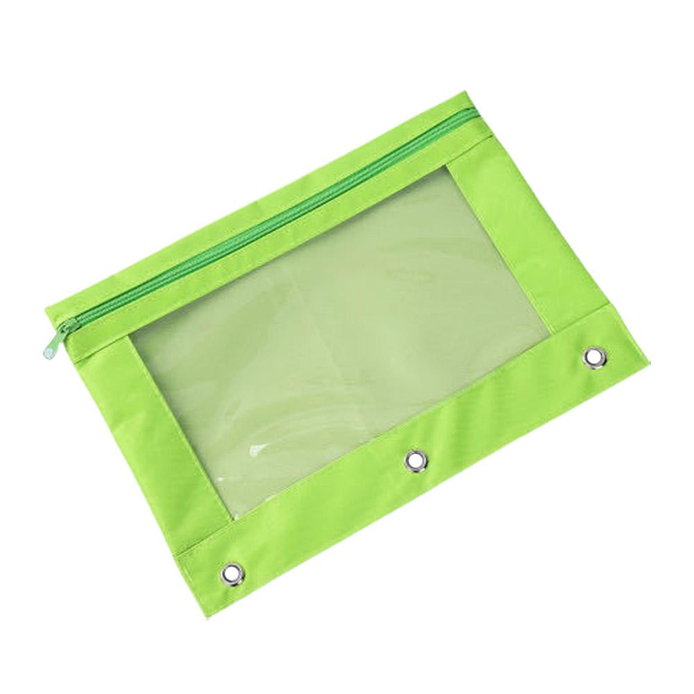 8 Color zipper pencil bag Oxford Cloth Stationery Storage Bag clear window design  for Office School Supplies pen Organizer