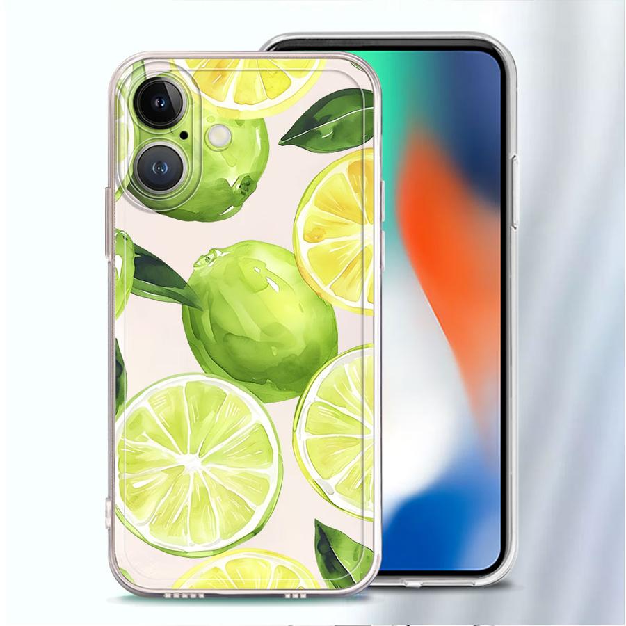 Soft Phone Cover Case for iPhone 17 Pro Max 16 XS Max 15 12 Mini XR 13 Pro 14 Plus 11 Air 7 8 Fruit Letters