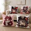 P Genshin Impact Hu Tao Cushion Cover Linen Doublesided Printed Cushion Cover Sofa Pillow caseNordic Home Decor