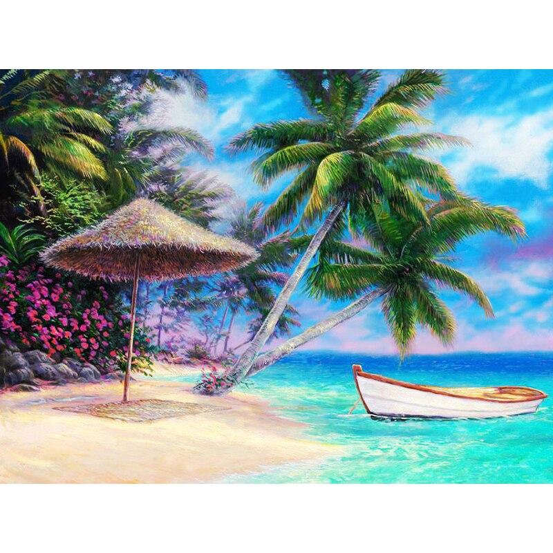 New 5D DIY Diamond Painting Scenery Diamond Embroidery Sea View Cross Stitch Full Round Drill Home Decor Manual Art Gift