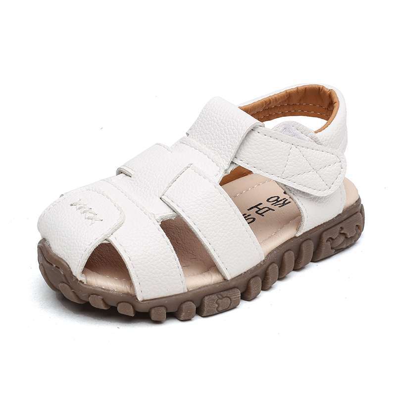 

2025 прямые продажи, корейская версия сандалий для мальчиков, детская пляжная сумка, головные сандалии 1-7 лет 21-30 размер 21 yards inner length about 13.5cm белый