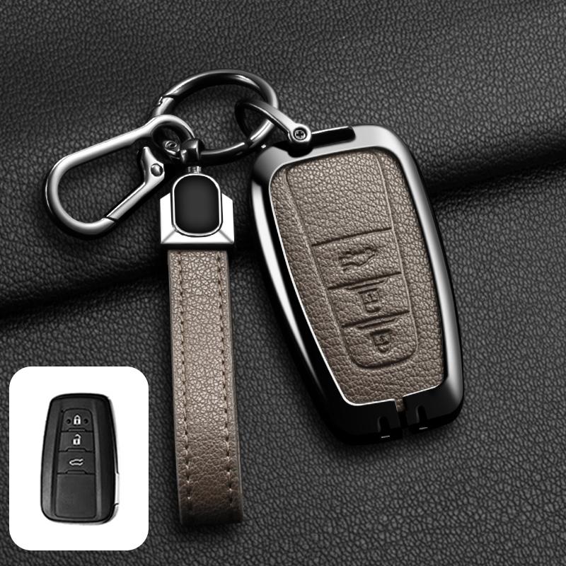 Metal Car Remote Key Case Cover For Toyota Corolla Hybrid 2021 Rav4 Camry Highlander Prius C-HR 2018 2019 2020 2022 Accessories