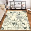 Occult Symbols and Skulls Pattern Rug Non-slip rug suitable for living room and bedroom sofas