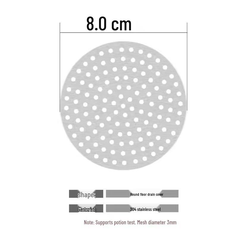 304 Stainless Steel Square Mesh Drain Cover - Anti-Clog Sink and Bathroom Hair Trap