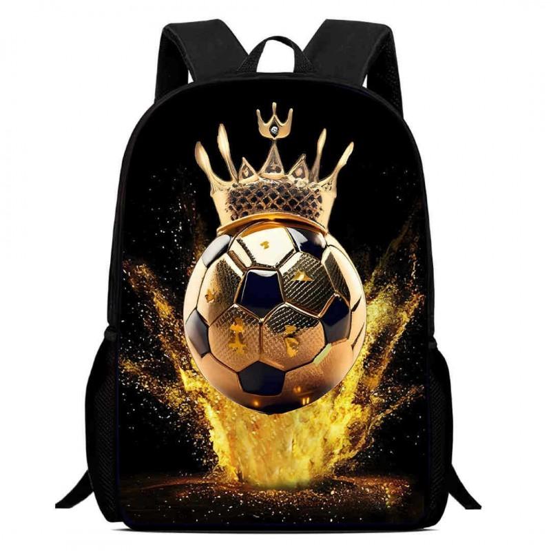 Kids Soccer Backpack Elementary School Students Large Capacity Lightweight Anti-Shock Ergonomic Design With Cartoon Print