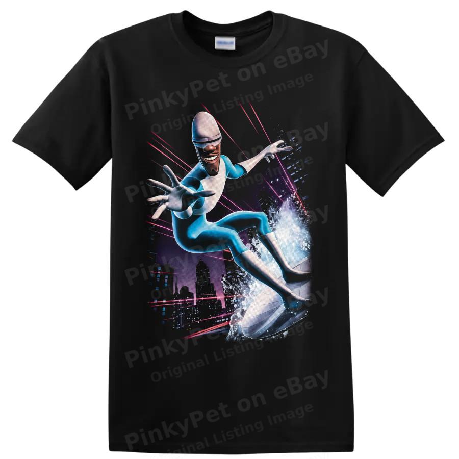 Frozone T Shirt Ice Hero Surfing Wave Neon Action Movie Fan Graphic Tee Gift Unisex T-Shirt