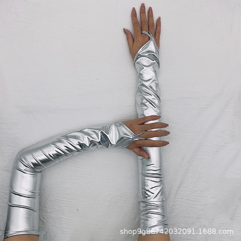 Lacklederbeschichtete Hakenfingerhandschuhe Sexy Damen Flirtende Dessous Erwachsene Paare Weihnachtshandschuhe