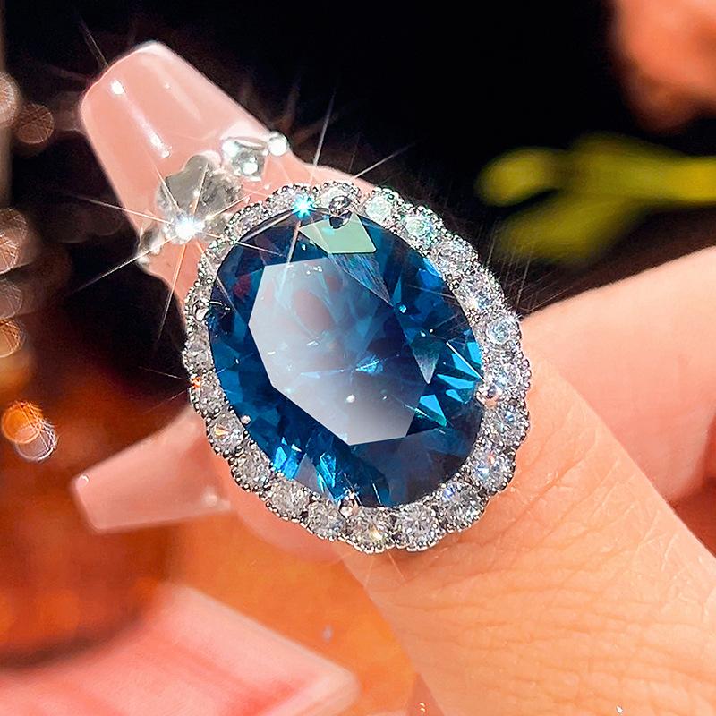 

Ювелирные изделия Медное основание Позолоченная Имитация Синей Шпинели Высококлассный Ювелирный Набор Женский Камень 15 * 20