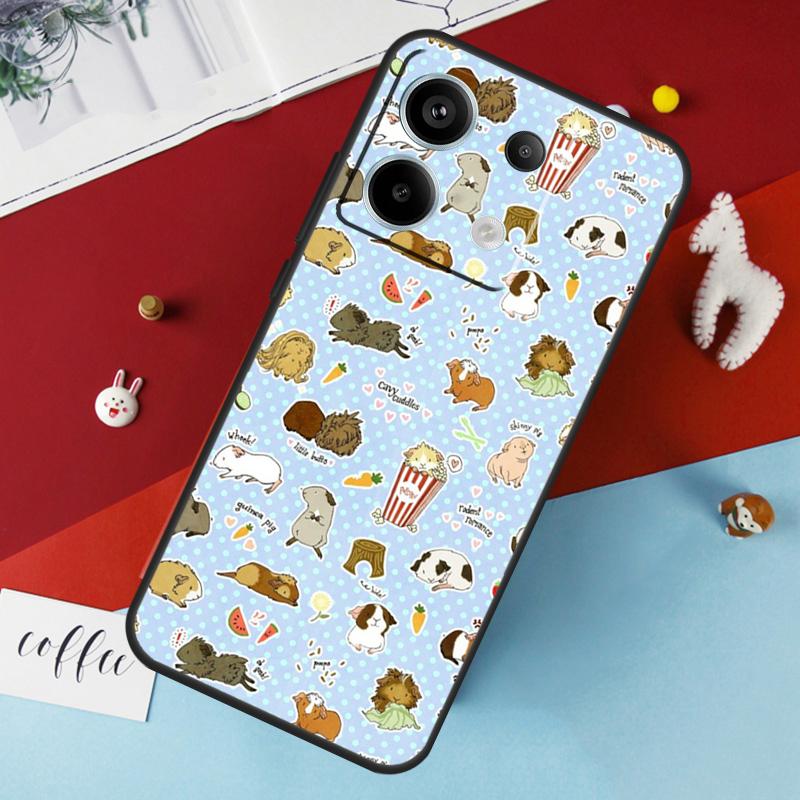 Cute Cartoon Guinea Pig Case For Xiaomi Redmi Note 13 Pro 14 12 11 10 15 Pro Plus Redmi 10C 12C 13C 14C 15C 15 Cover