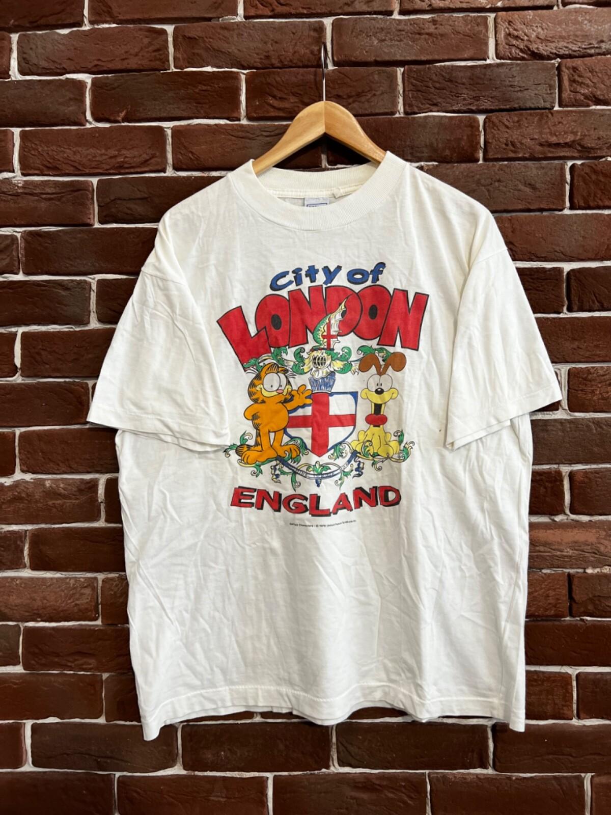 Rare Vintage 90s Garfield England Cartoon Tee Movie XL Unisex T-Shirt XXL