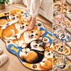 Cute Puppy Print Cartoon Animal Rug Faux Cashmere Bedside Mat New Cat Carpet Bedroom
