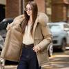 Womens Detachable Sleeve Hooded Parka Winter Coat Mid-Length Thick Cotton Padded Jacket With Faux Fur Collar