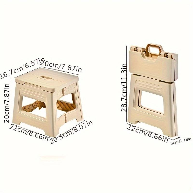Folding Step Stool Lightweight Plastic Step Stool Foldable Step Stools Non Slip Folding Stools for Kitchen Bathroom Bedroom