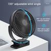 USB Air Circulation Clip Fan with Night Light 5-Speed Quiet Operation 360° Rotatable Smart Timer Desk Fan for Home Dormitory Use