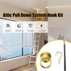 Ladder Pull Down System Kit Attic Metal Pull Hook Set Attic Pull Down System Hook Parts Replacement for Cord Ropes for Home