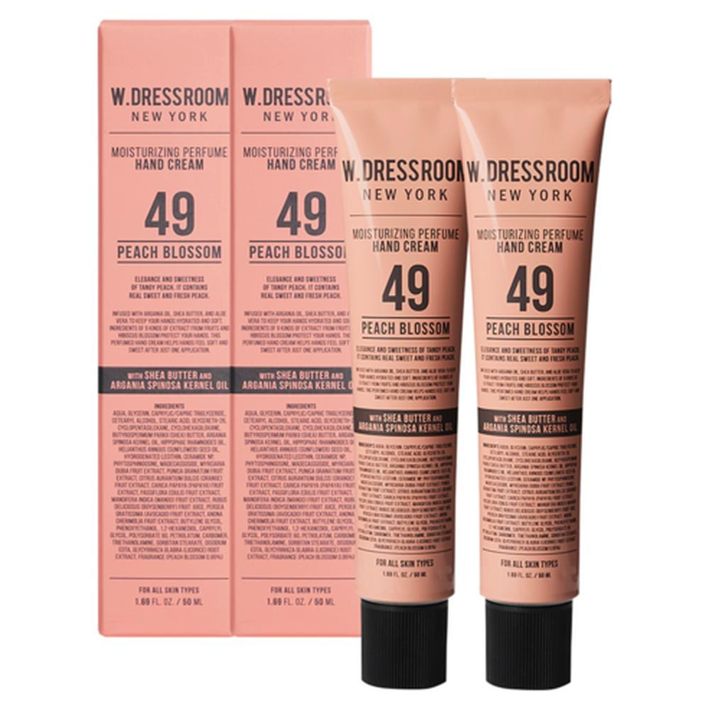 W.Dressroom Perfume Hand Cream Peach Blossom 50ml (2pcs) – Hydration Care, Soft Finish, Korean 50ml (2pcs)