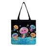 Women Vintage Linen Tote Bag - Large Capacity Print Shoulder Handbag for Casual & Grocery Shopping KTB