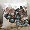Gezellig Bankkussenhoes Vlinderprint 45X45cm Decoratieve Kussens voor Thuis Polyester Perzikvezel Kussensloop Zitkussen Rugkussen