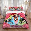 Powerpuff Girls Abenteuer Druck 3-teiliges Bettwäsche-Set Bettbezug mit 2 Kissenbezügen Zuhause Geburtstagsgeschenk