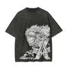 Jujutsu Kaisen Sukuna T Shirt Yuji Men Acid Wash Oversized Streetwear Anime Itadori Cotton Vintage Dual Soul Graphic Tee