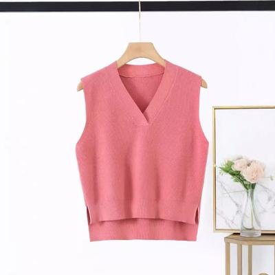 Thin Large V-Neck Knit Sleeveless Inner Pullover Loose Knit Vest Sweater