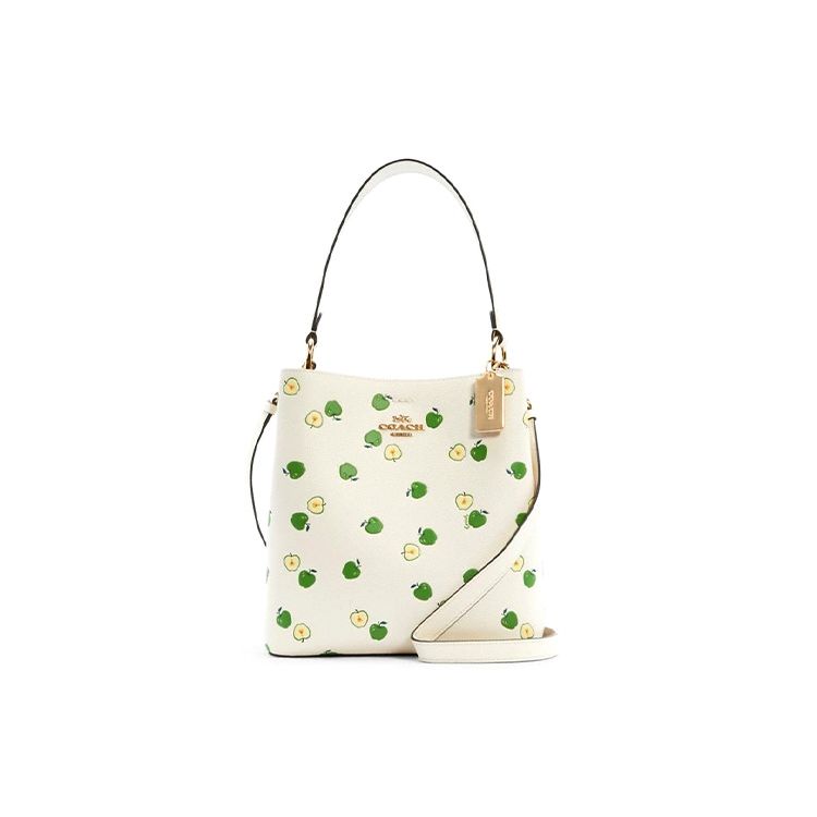 Coach Town 26 Green Apple Print Leather Bucket Bag Women bags White C4301-IMSIT