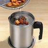 Spekvet Container met Filter en Deksel 1.4/1.7/2.0L Koolstofstaal Reuzelpot voor Koken En Opslag Gemakkelijk Vast te Pakken Handvat Roestbestendige Pot voor Bakken