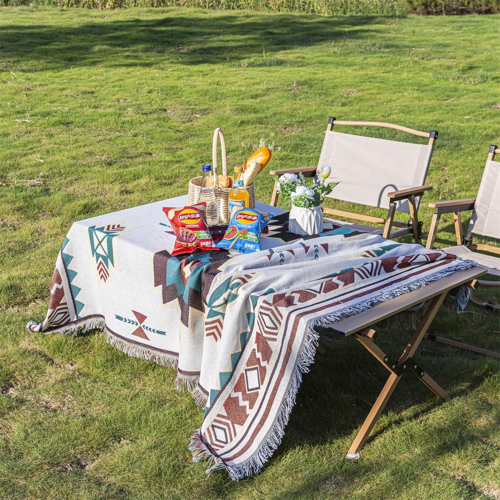 Picnic Mat Moisture-proof Mat Thickened Ins Wind Outdoor Floor Mat Camping Picnic Cloth Bohemian Carpet