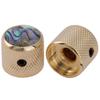 Musiclily Pro 6mm Steel Dome Guitar Knobs with Abalone Top and Screw Mounts for Telecaster Electric Guitars and Precision Gold of Basses, (Set 2)