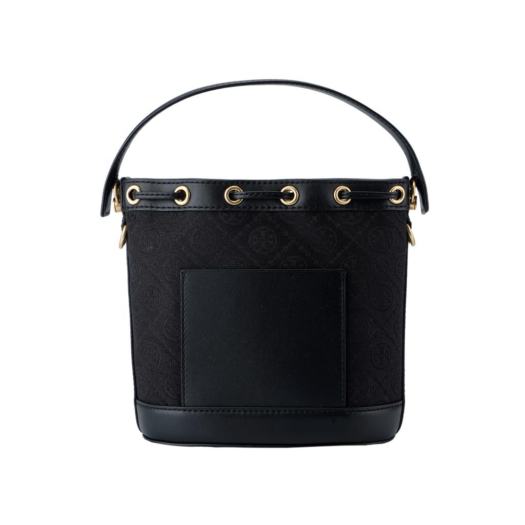 Tory Burch Solid Color T Letter Combination Print Drawstring Hardware Buckle Leather Bucket Bag Shoulder Crossbody Tote Bag Regular 152127-001
