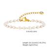 Pearl With Zirconia Beaded Bracelets for Women, Link Chain Bracelet,18k Gold Plated Stack Adjustable Jewelry
