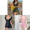 Womens Onepiece Swimsuit With Solid Color And V Neck Design For Water Sports And Slimming Fit