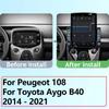 9.7" Vertical Style Tesla Screen Android 12.0 Car Radio For Toyota Aygo Peugeot 108 Citroen C1 2014 GPS Navigation player