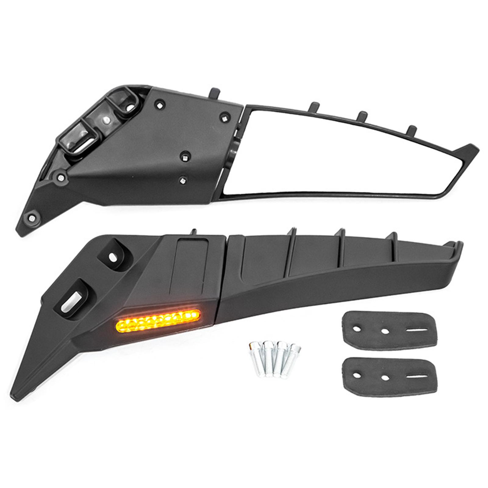 Kolip 2 шт. Мотоциклетное зеркало заднего вида Ветровое крыло Со светом Регулируемое Вращающееся Боковые зеркала Совместимо Для 250 600 wing with mirror