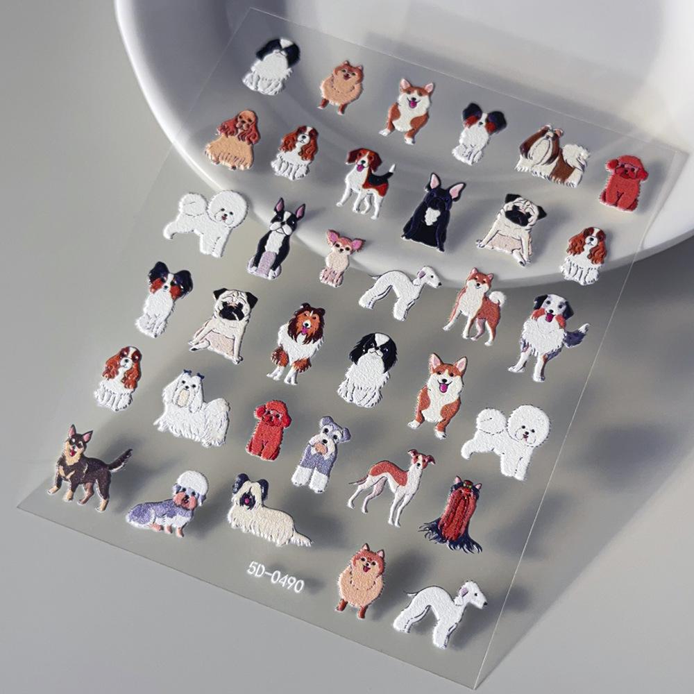 Cute Dog & Cat Stickers Pack Kawaii Pet Embossed Decals for Students DIY Craft Scrapbooking Album Card Making Stationery