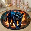Playful Round Halloween Multicolor Floor Rug, Non-Slip Floor Mat for Living Room