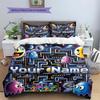 Pac-Man Custom Name Pattern Bedding,Quilt Set Quilt Cover Pillowcase Home Birthday Gift(1 * Duvet Cover + 2 * Pillowcase, Without Core)