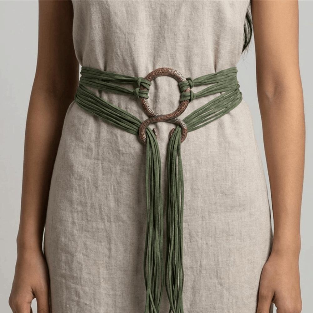 Adjustable Waist Cinch Braided Decorative Belt Unique Long Rope Chain Belt  Medieval