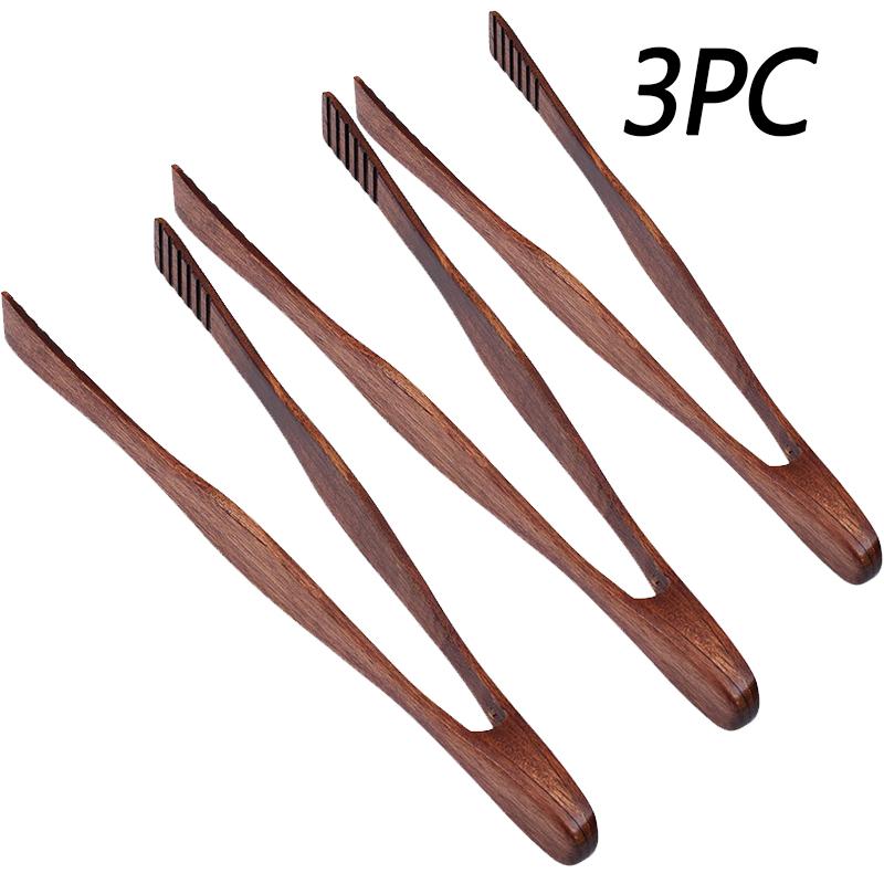 3/2/1 Stück Bambus Kochküchenzange Lebensmittel BBQ Werkzeug Salat Speck Steak Brot Kuchen Holzklammer Haushaltsküchengerät Küchenzange