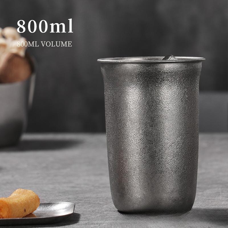 800ML Retro Stainless Steel Cups Large Capacity Beer Glass Drinking Beer Mug Metal Travel Drink Cup Bar Accessories