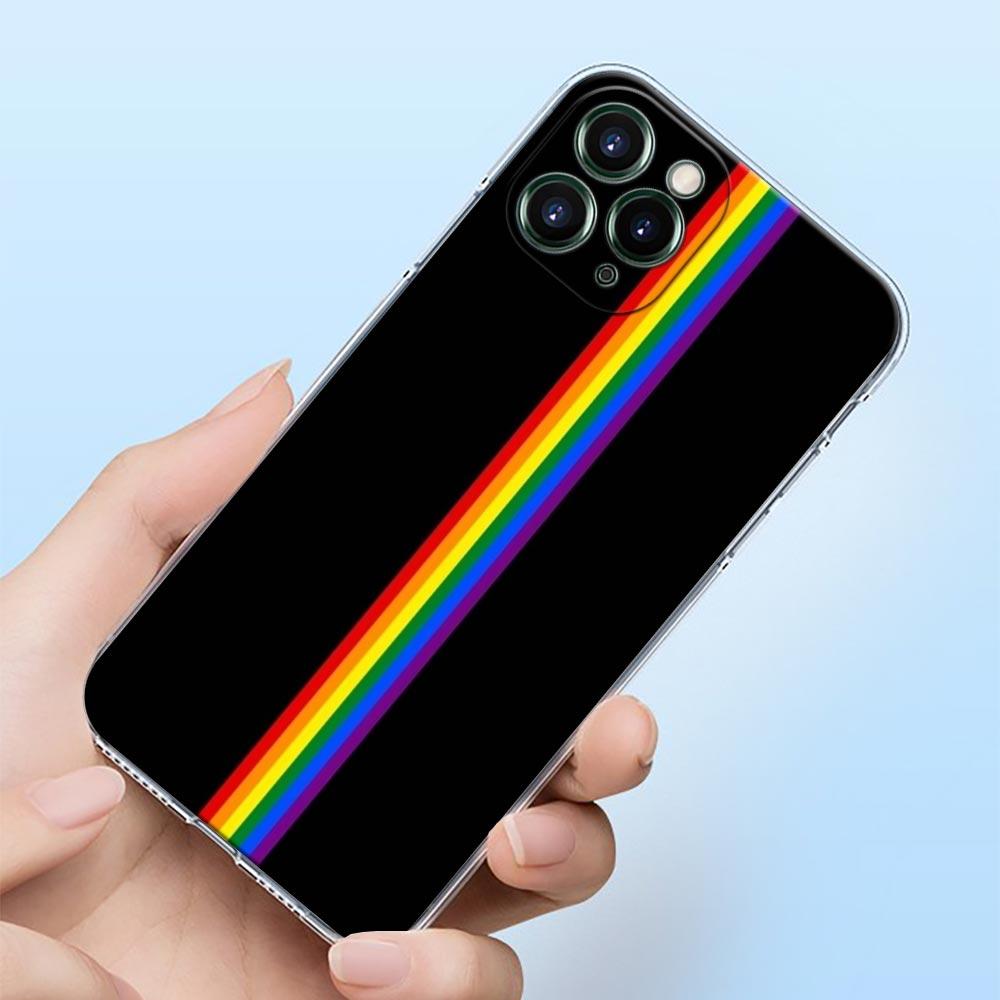 Gay Lesbian LGBT Rainbow Love Shell Case for iPhone 16 15 11 12 13 14 Pro Max for iPhone 16 Plus Soft Transparent Cover Fundas