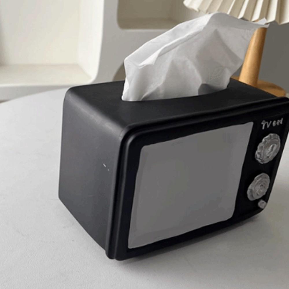 Decorative Vintage TV Tissue Box Ornament Anti Drop Vintage TV Model Toy Children/Kids
