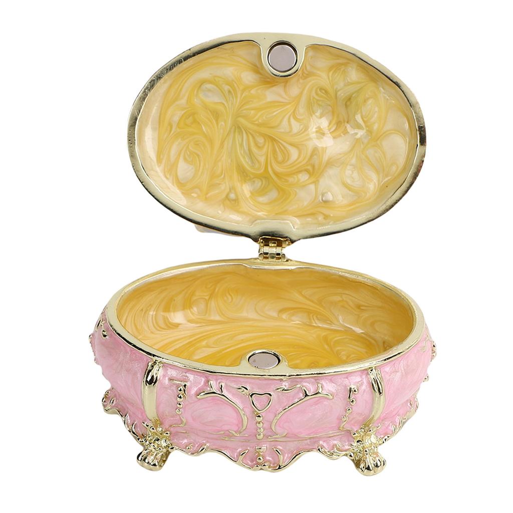 Dressing Table Shaped Trinket Box Decorative Hand Painted Metal Enamel Jewelry   for Rings Bracelets