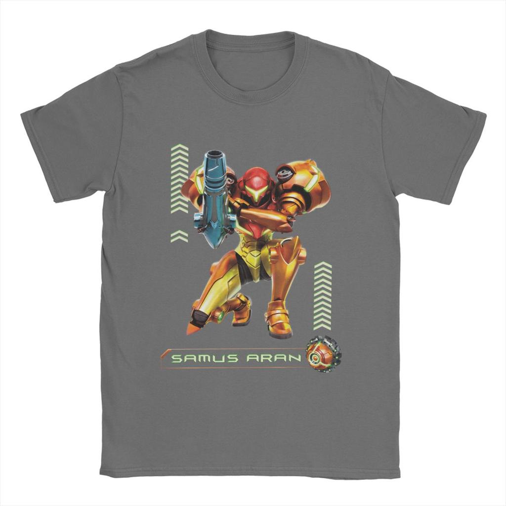 Humorous Samus Aran Super Metroid T-Shirts for Men Round Collar 100% Cotton T Shirt Short Sleeve Tees New Arrival Tops