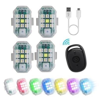 2.4G Afstandsbediening Auto LED Stroboscooplichten 7 Kleuren Knipperend Achterlicht Anti-botsingswaarschuwingslamp Flitsindicator voor Motorfiets Fiets Scooter Vliegtuig